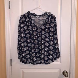 Navy 3/4 length sleeve blouse